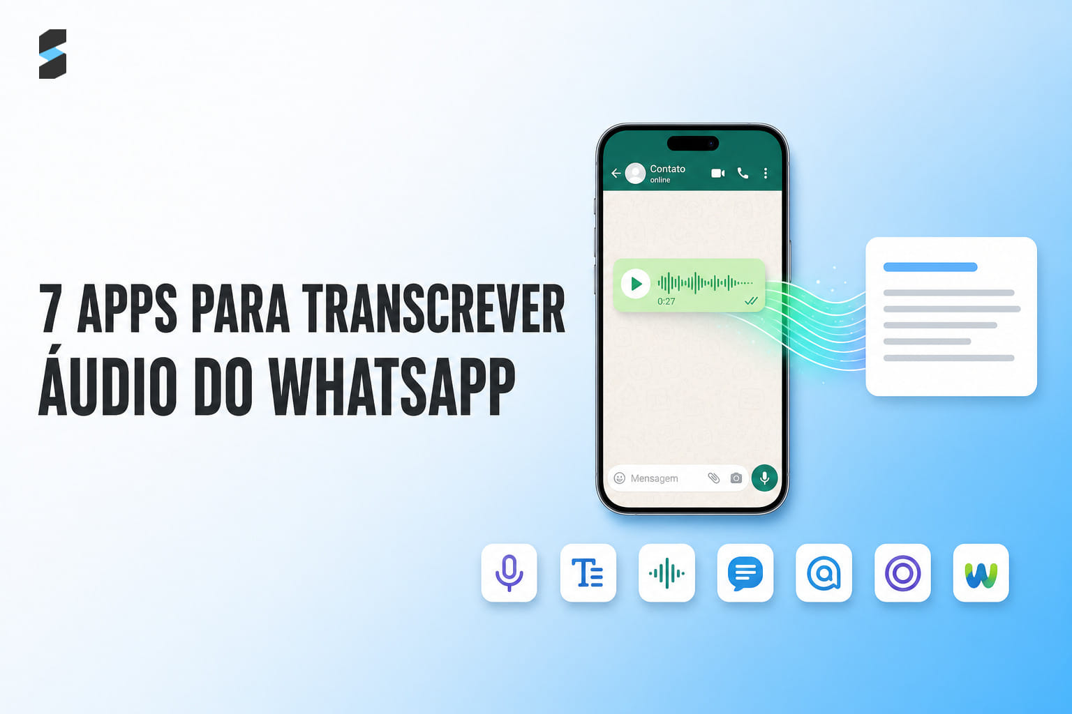 7 Melhores Apps para Transcrever Áudio do WhatsApp em Texto em 2026