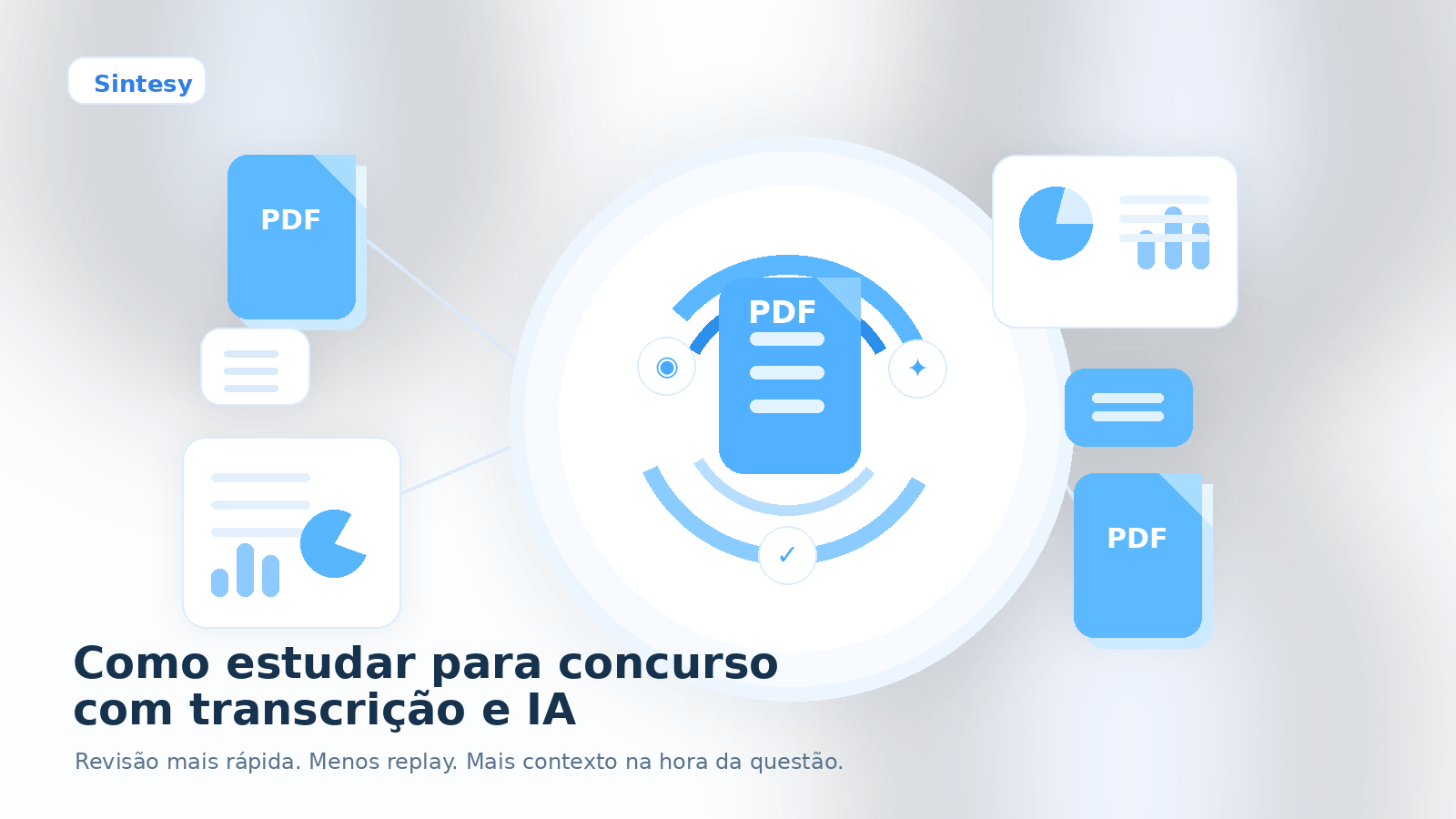 Como estudar para concurso com transcrição e IA sem perder tempo revisando do zero