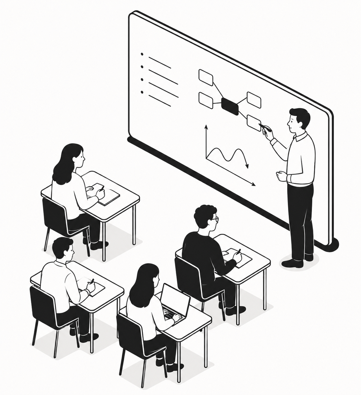 Aula presencial sendo registrada para resumo pela Sintesy